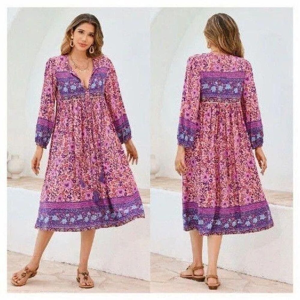 Unbranded Women's Pink and Purple Dress